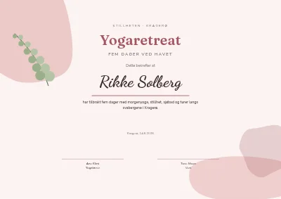 Deltakerbevis — yogaretreat