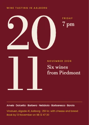 Wine tasting in Aalborg — invitation