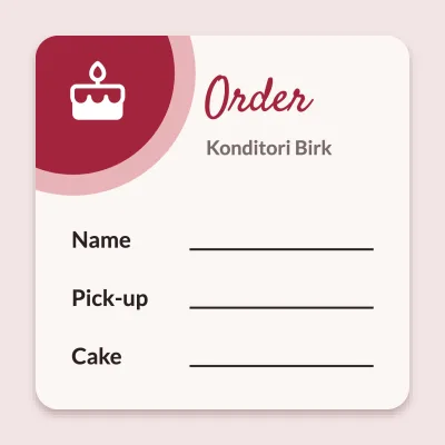 Cake order for the box