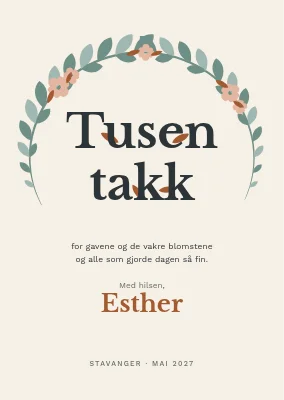 Takkekort — en halvmåne av kronblader