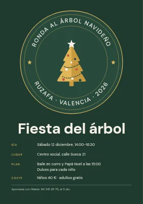 Fiesta del árbol de Navidad — corro alrededor del árbol