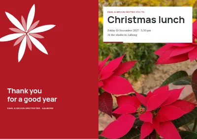 Christmas lunch with a poinsettia