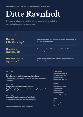 CV for barnehagelærer — intervju