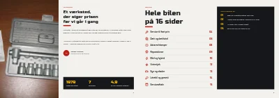 Side 2–3 af Servicekatalog for autoværksted – 16 sider