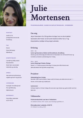 CV til folkeskolelærer — skrivelinjer