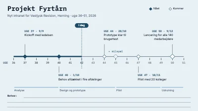 Projekttidslinje i uger