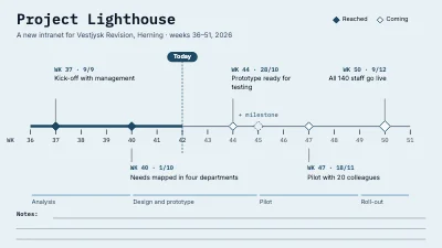 Project timeline in weeks