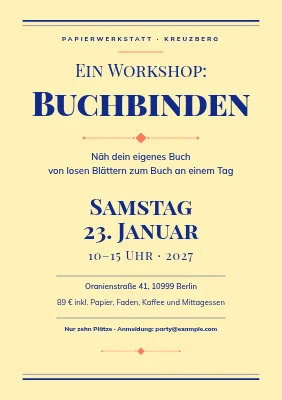 Buchbindewerkstatt — Plakatdruck im Buchdruckverfahren