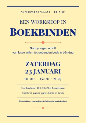 Boekbindworkshop — letterpress-poster