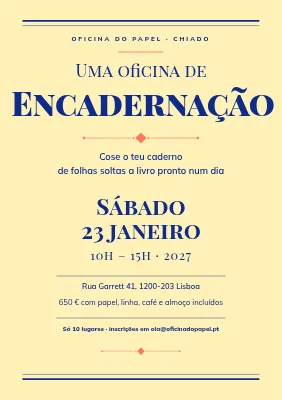 Oficina de encadernação — folha volante tipográfica