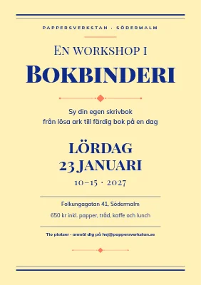 Bokbinderiworkshop — affisch i boktryck