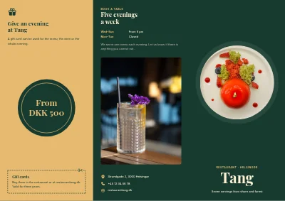 Tasting menu and events