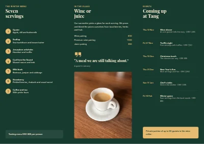 الصفحة 2 من Tasting menu and events