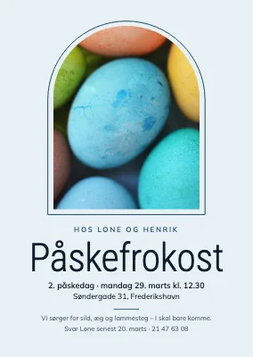 Invitation til påskefrokost — buevindue