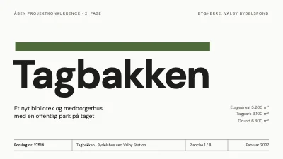 Arkitektkonkurrence — bydelshus med tagpark