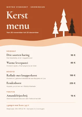 Kerstmenu — gelaagd knipwerk