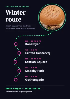 Food truck — weekly route