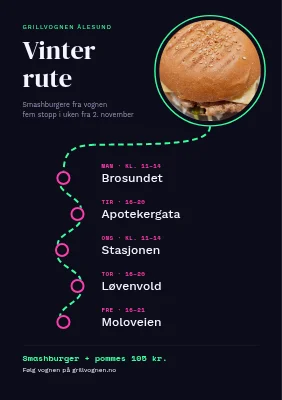 Matvogn — ukentlig rute