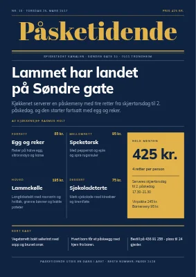 Påskemeny som forside — Fredericia