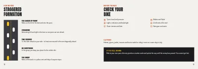 Pages 12–13 of Ride programme for a motorcycle club – 16 pages