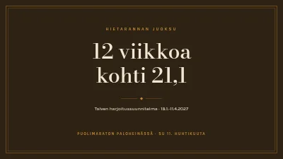 Juoksuseura — puolimaratonin harjoitusohjelma