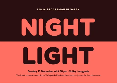 Lucia procession — night and light