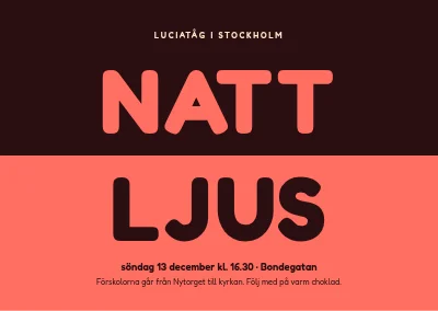 Luciatåg — natt och ljus