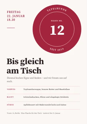 Supper Club — Siegel und Wintermenü