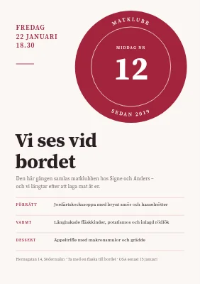 Supperclub — sigill och vintermeny