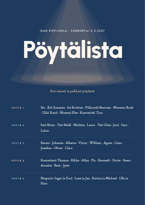 Rippijuhla — kohdevalossa pastellisävyinen pöytäkartta