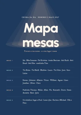 Crisma — plano de mesas em destaque, em tons pastel