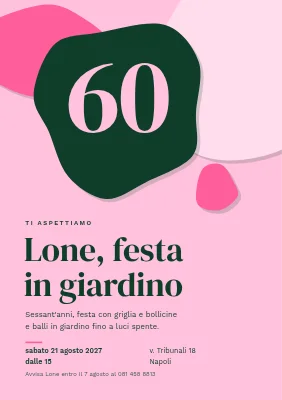 60° compleanno — garden party con sagome di carta