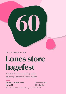 60-årsdag — hagefest med papirutklipp