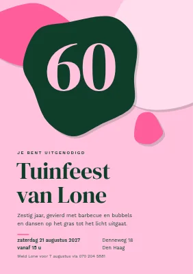 60e verjaardag — tuinfeest met papieren uitsnijdingen