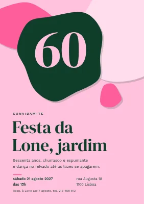 Aniversário de 60 anos — festa no jardim com recortes de papel