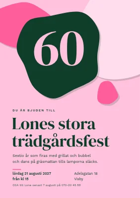 60-årsdag — trädgårdsfest med pappersklipp