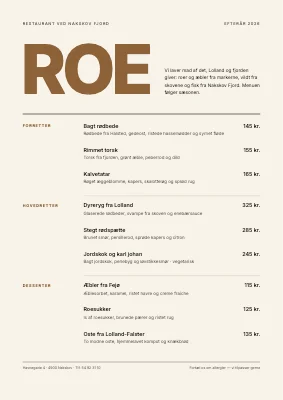 Gourmetmenu — restaurant ved fjorden