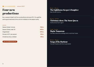 Pages 18–19 of Theatre programme – 24 pages