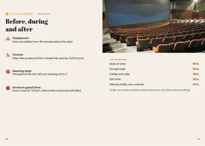 Pages 20–21 of Theatre programme – 24 pages