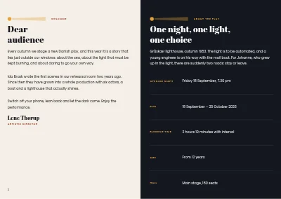 Pages 2–3 of Theatre programme – 24 pages