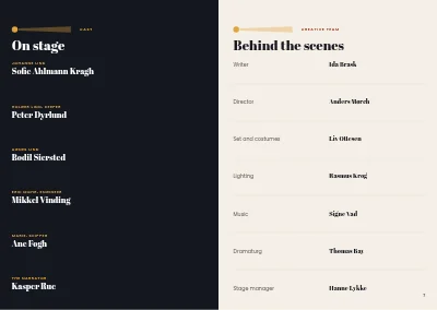 Pages 6–7 of Theatre programme – 24 pages