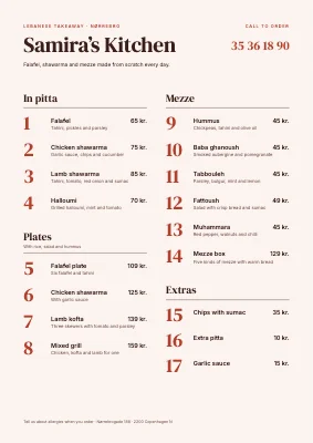 Takeaway — mezze and shawarma