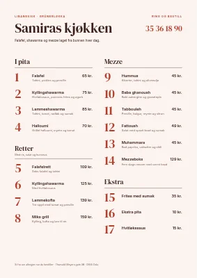 Takeaway — mezze og shawarma
