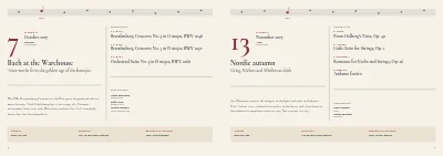 Pages 8–9 of Season programme for a chamber orchestra – 32 pages