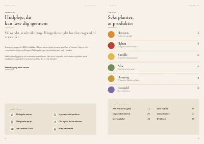 Side 2–3 af Produktkatalog for naturkosmetik – 24 sider