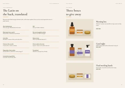 Pages 20–21 of Product catalogue for natural cosmetics – 24 pages