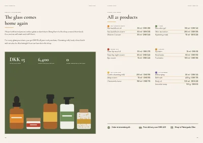 Pages 22–23 of Product catalogue for natural cosmetics – 24 pages