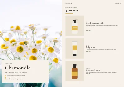 Pages 10–11 of Product catalogue for natural cosmetics – 24 pages
