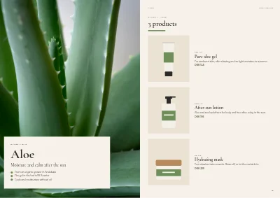 Pages 12–13 of Product catalogue for natural cosmetics – 24 pages