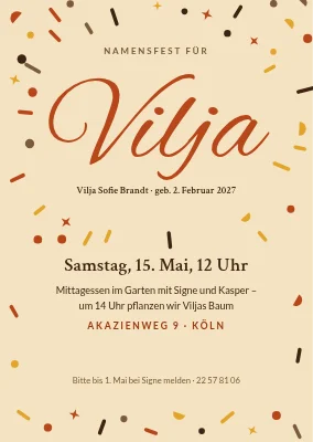Namensfeier mit Konfetti — Ribe